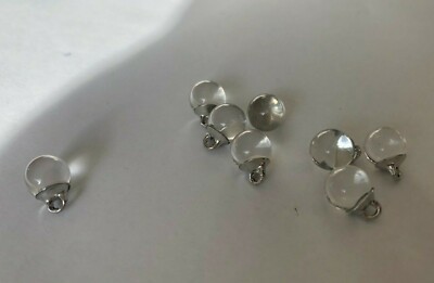 10x CLEAR PEARL SHANK BUTTONS 8mm WEDDINGS CRAFT