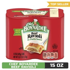 Chef Boyardee Beef Ravioli, 15 oz, 4 Pack