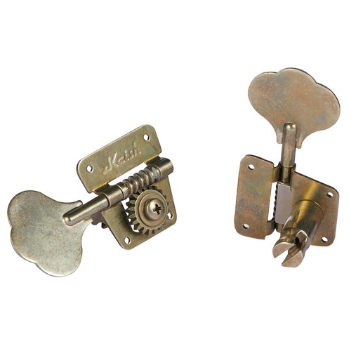 Vintage 70s Cloverleaf Bass Tuners Tuning Pegs for Fender JB/PB Relic Nickel - Picture 16 of 23