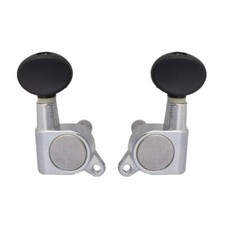 A set of Ukulele Machine Heads 2R2L TUNERS Black Matte Chrome Alloy