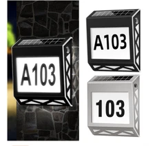 Solar Power House Number Address Sign Waterproof Stainless-Steel Christmas Gift