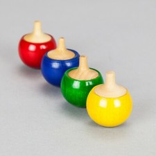 Trottola - set di 4 - IL LECCIO gioco legno wooden spinning top vintage anni '80