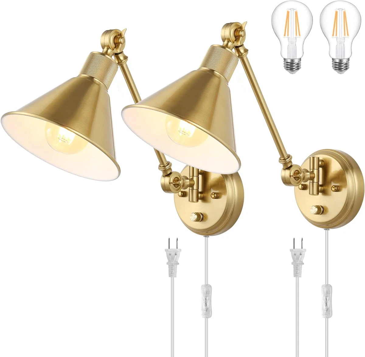 Dimmable wall sales sconce plug in