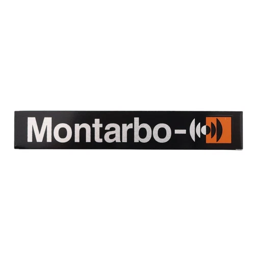 Montarbo logo badge replacement piece Aluminum 107mm4.21"X18mm0.70"