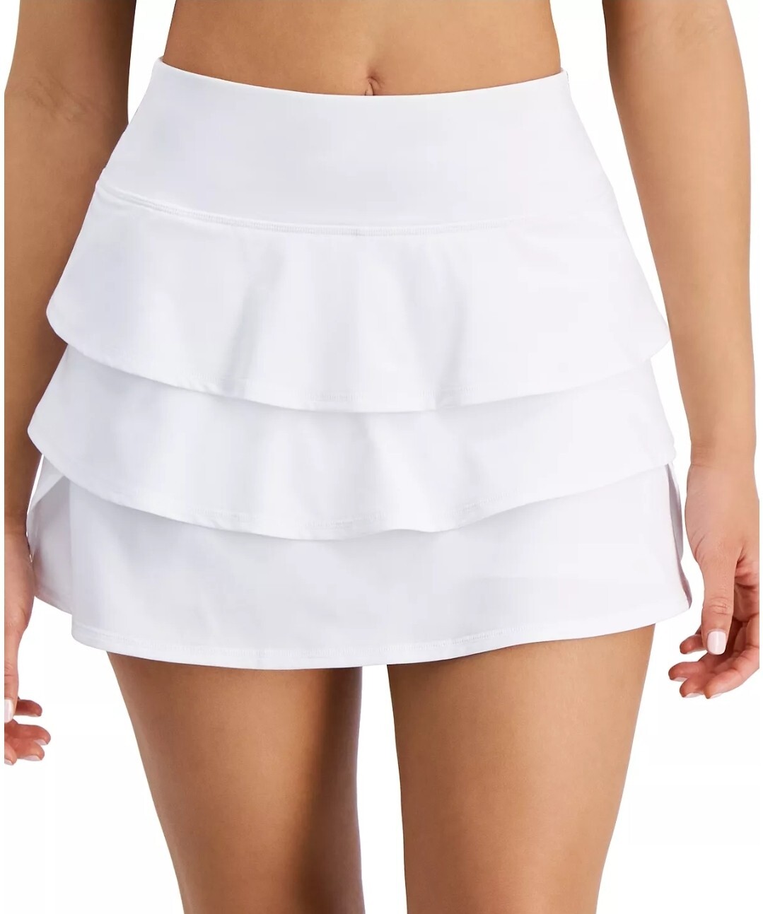 ID IDEOLOGY Plus Size Flounce Skort Bright White Skirt 3X Inner Short 