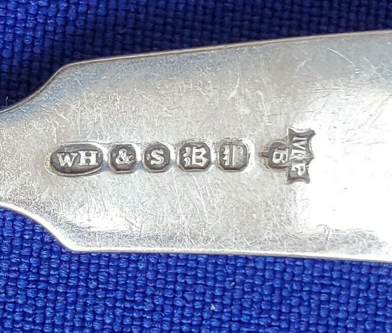 Cuchara de sal maestra Silverplate de Wm. Hutton & Sons Sheffield Inglaterra 11322 Foto 4 de 4