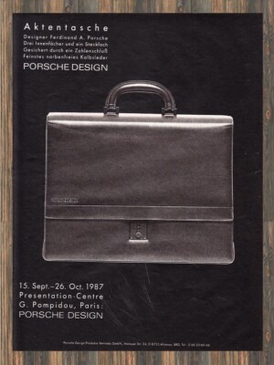 Porsche Design Aktentasche - Reklame Werbeanzeige Original-Werbung 1987