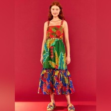 Farm Rio NWT $295 Mixed Prints Balls Dress sz L