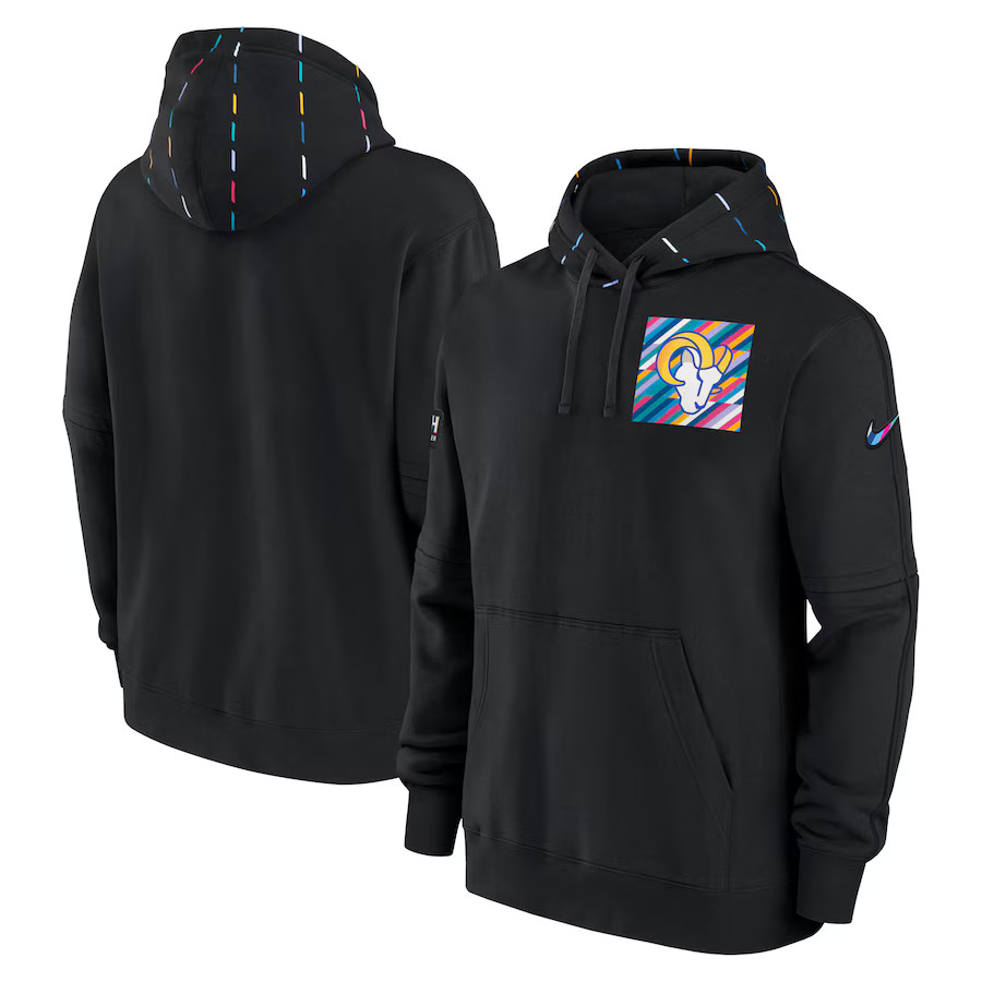 Толстовка Nike Mens Los Angeles Rams Crucial Catch Club с капюшоном, черная, S