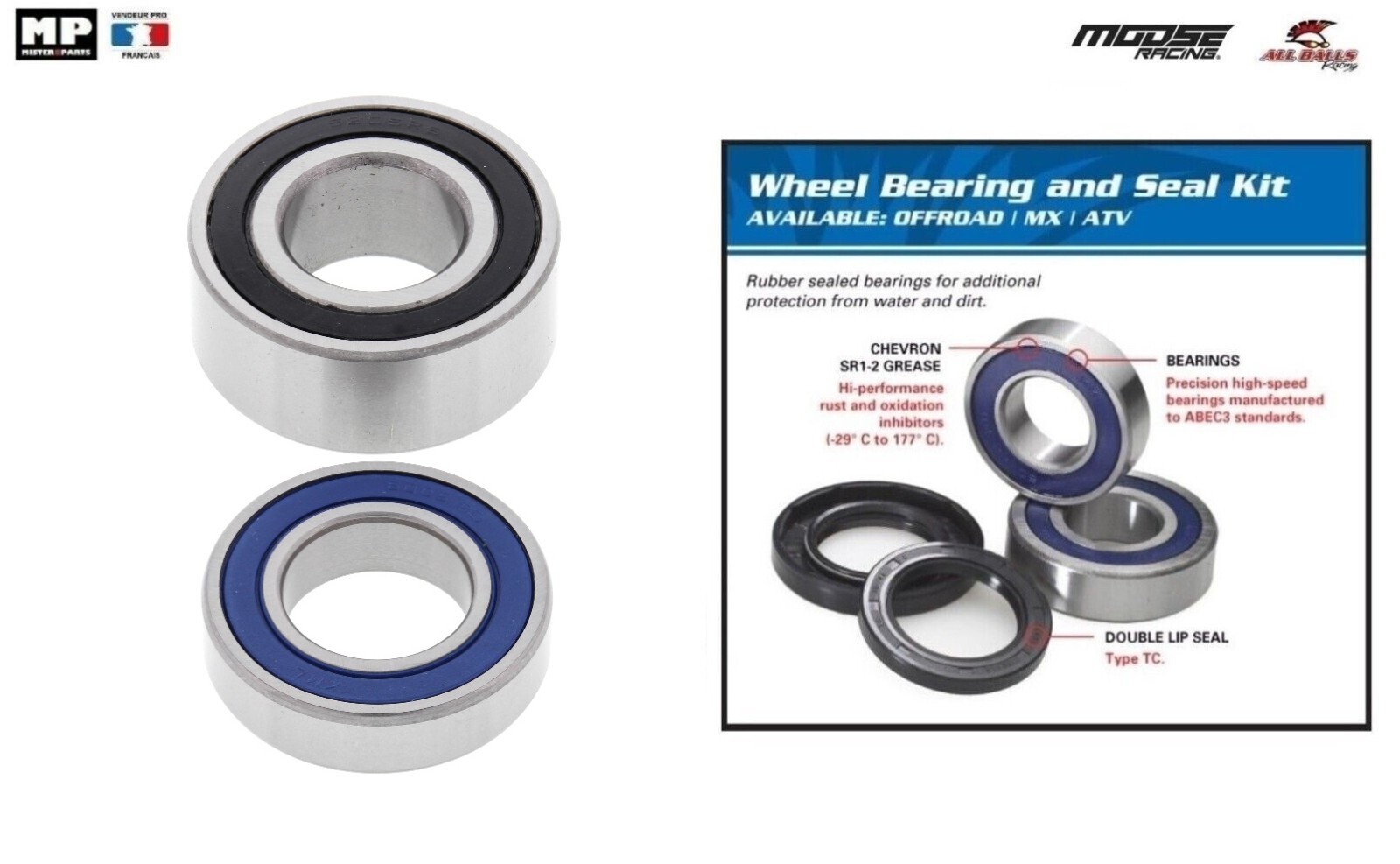 Roulement de roue avant 25-1675 pour ancienne moto BMW K100 RS et K1