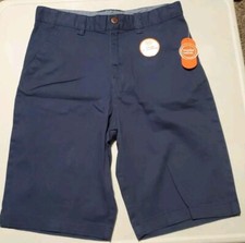 Wonder Nation Boys Flat Front Shorts Size 18 Blue khaki uniform New