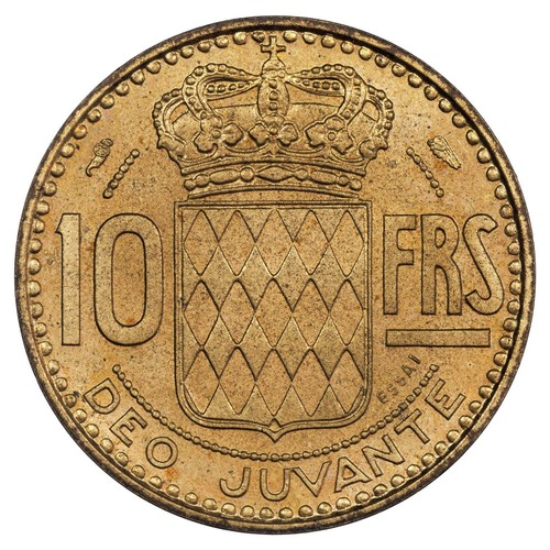 Monaco - 10 Francs 1950 Prueba Rainier III - Copra - GadMC.139 KM.E24 - Imagen 2 de 2