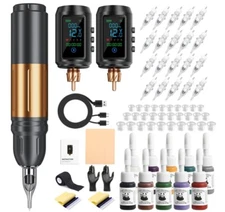 Professional Cordless Tattoo Gun with Colorful Screen, 4 Speed Adjustable 6200 R