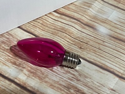 NEW - 25 PCS C9 LONG LIFE BULBS .130VOLT 7 WATT  Pink Item# C9-7C-PI