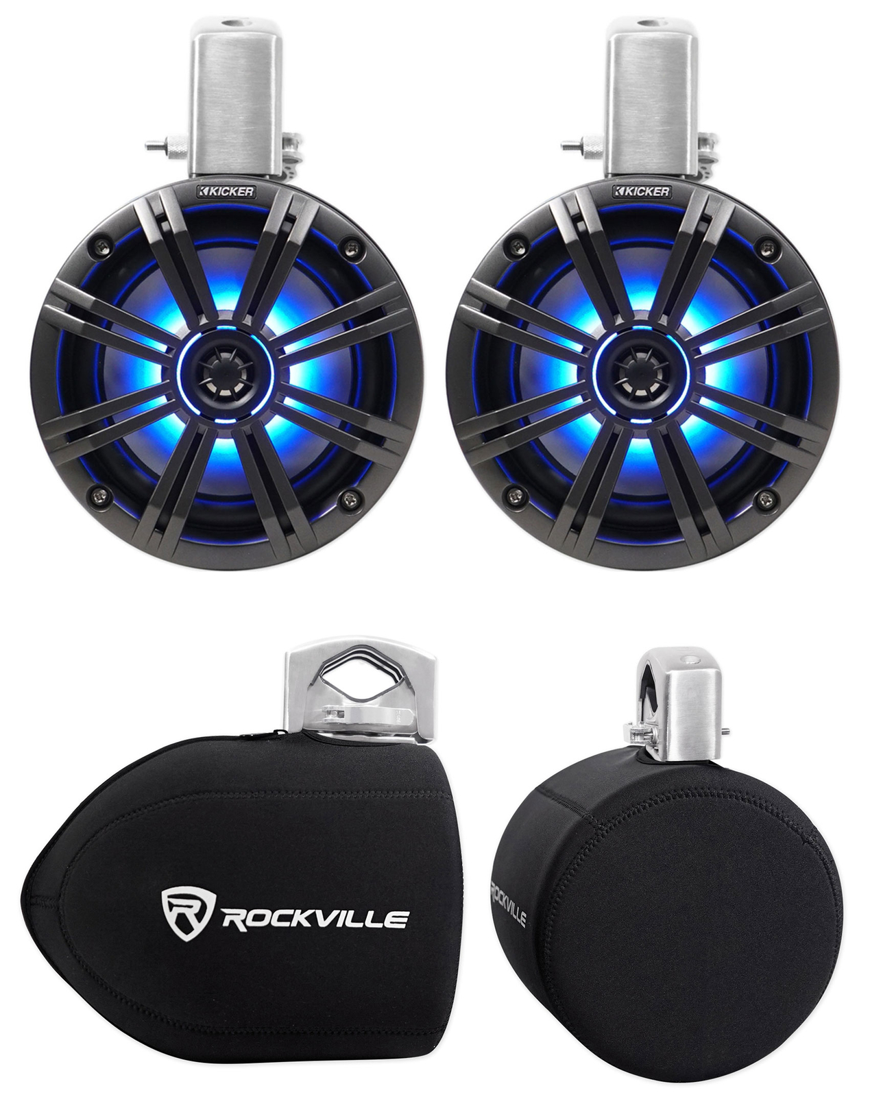 2 Светодиодные колонки KICKER 45KMTC65 65 390 Вт для морского вейкборда KMTC65чехлы 99090₽