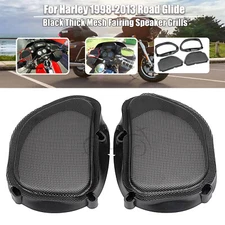 Front Fairing Black Mesh Speaker Grill For Harley Road Glide FLTRU/X FLTR 98-13