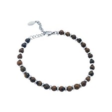 NATURAL TIGER'S EYE GEMSTONES BEADED BRACELET SHINE BROWN WOMEN'S MEN'S