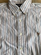 Ralph Lauren Yarmouth Men's Shirt L/S Striped Button Down Size 16-34 Flesh Pony