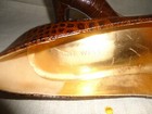 NINE WEST Brown Faux Alligator Skin Heels Ladie's Size 7.5B With Gold Lining EUC — photo 10