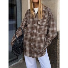 Pocketed Plaid Button Up Shacket