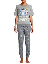 DISNEY Lilo and Stitch Womens Pajamas Size L-3X Plus T Shirt  Pants Set NWT NEW