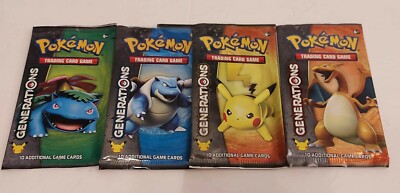 pokemon generations booster pack 未開封　1 1x Artsets Complete Pokemon Generations Booster 4x EMPTY