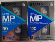 SONY 8mm Video Cassette Tapes, NEW Sealed Blank, P6-90  P6-120MP Metal Video 8