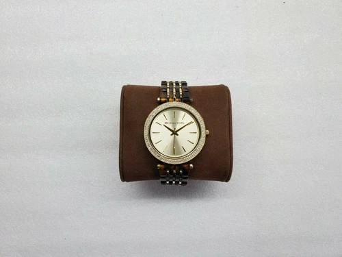 MICHAEL KORS DARCI GOLD-TONE DIAL CRYSTALS PAVE BEZEL WOMEN'S WATCH MK4326 NEW - Picture 2 of 10