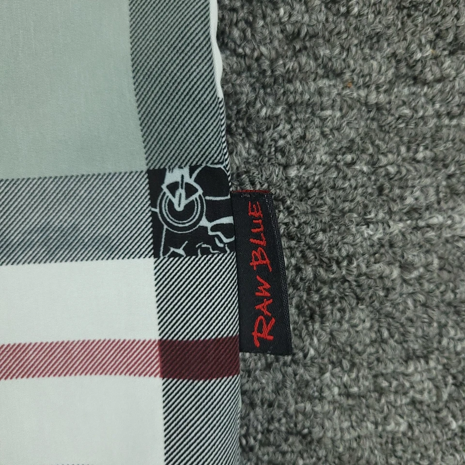 Raw Blue Shirt Mens 2XL XXL Gray Plaid Outdoors Hike Fish Camp Casual Office - Image 3 of 4