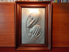 QUADRO OTTAVIANI SU LASTRA D'ARGENTO 925 - DONNA CON BAMBINO (VEDI DESCRIZIONE)