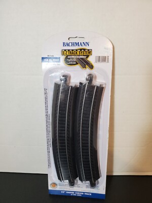 4 Pieces HO 22'' Radius Steel Curve E-Z Track Bachmann New 44403