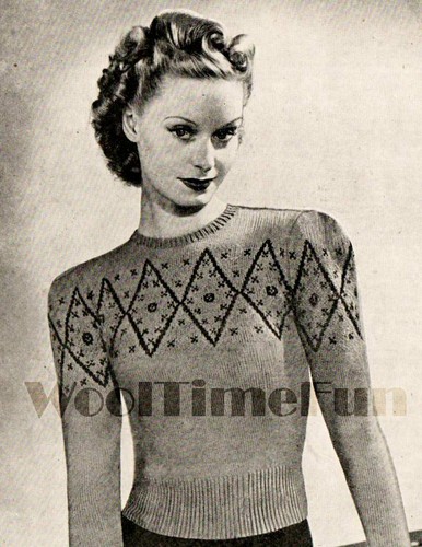 Vintage Knitting Pattern 1940s Lady's 