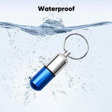 Exquisite Mini Waterproof Metal Medicine Pill Box Holder Container Keychain