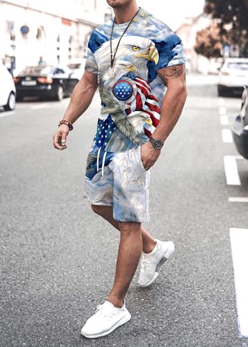 JUEGO MANGA CORTO INFORMAL HOMBRE ÁGUILA AMERICANA | eBay