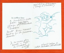 LD24-LITHOGRAPHIE-CARTE DE VOEUX-MADELEINE LUKA-ARTISTE PEINTRE-(1894-1989)