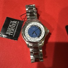 *Working* Bijoux Terner Blue Dial Silver Stainless Steel Watch Never Used