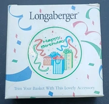 HAPPY BIRTHDAY TIE-ON Longaberger Basket Accessory 31747