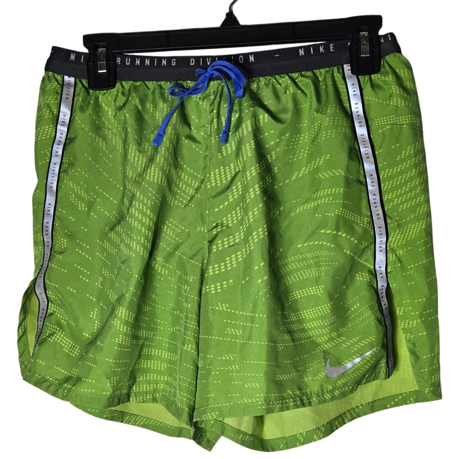 Nike Running Division Dri-FIT Mens Green Flex Stride 5" Shorts Small Active Neon