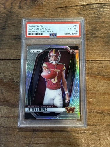 2024 Panini Prizm - Silver Rookie Variations Jayden Daniels #17 (RC) PSA 8