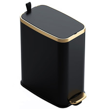 CEROELDA Small Bathroom Trash Can with Lid Soft Close-5L/1.3 Gal Slim Garbage Ca