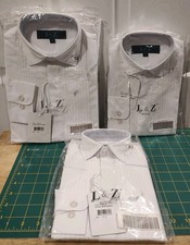 Leo  Zachary Boy's White Tuxedo Dress Shirt - Several Sizes Available