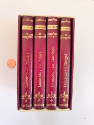 Leonardo da Vinci 4 Mini Bücher Gedanken Zeichnung Technik Malerei LE GIADE 1977