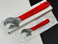 NOS Crescent Tools USA Made 2pc 6" & 10" Adjustable Wrench w/ Red Cushion Grip