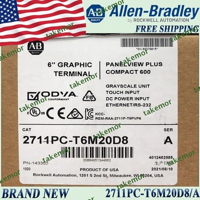 New Sealed 2711PC-T6M20D8/A PanelView Plus 6 600 Touch Terminal 2711PCT6M20D8 AB