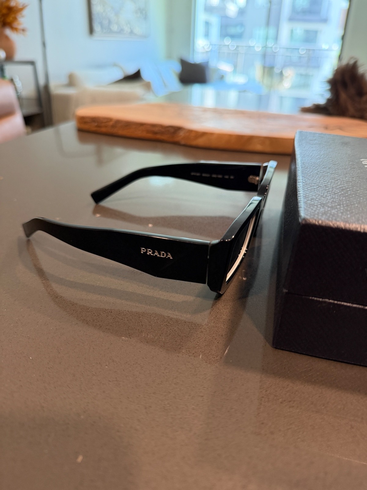 Prada Black Rectangle Sunglasses – Authentic – Ex… - image 2