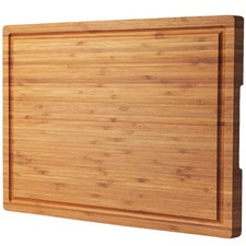 BAMBOO WOOD CUTTING BOARD FOR KITCHEN 18" LARGE CHEESE CHARCUTERIE CHOPPING BLOC