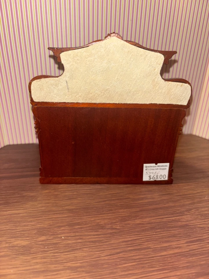 Casa de Muñecas Miniaturas Bespaq Caoba Aparador Hutch con Espejo, Escala 1:12 Foto 3 de 4