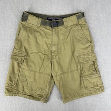 Y2K Abercrombie Fitch Paratrooper Cargo Shorts Mens L Belted Grunge Zip Pockets