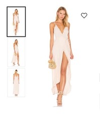 ASTR The Label Revolve Isabella Black Maxi Wrap Dress Embroidered Eyelet Size M