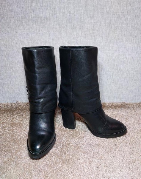 Women Gino Rossi Boots Black Leather 35.5 #8NMK